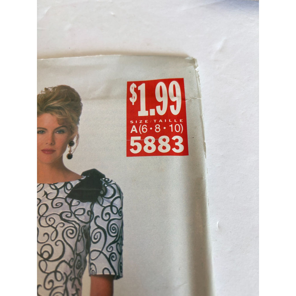 Butterick Sewing Pattern 5883 Sheath Dress Modest Easy Career 6 8 10 Uncut