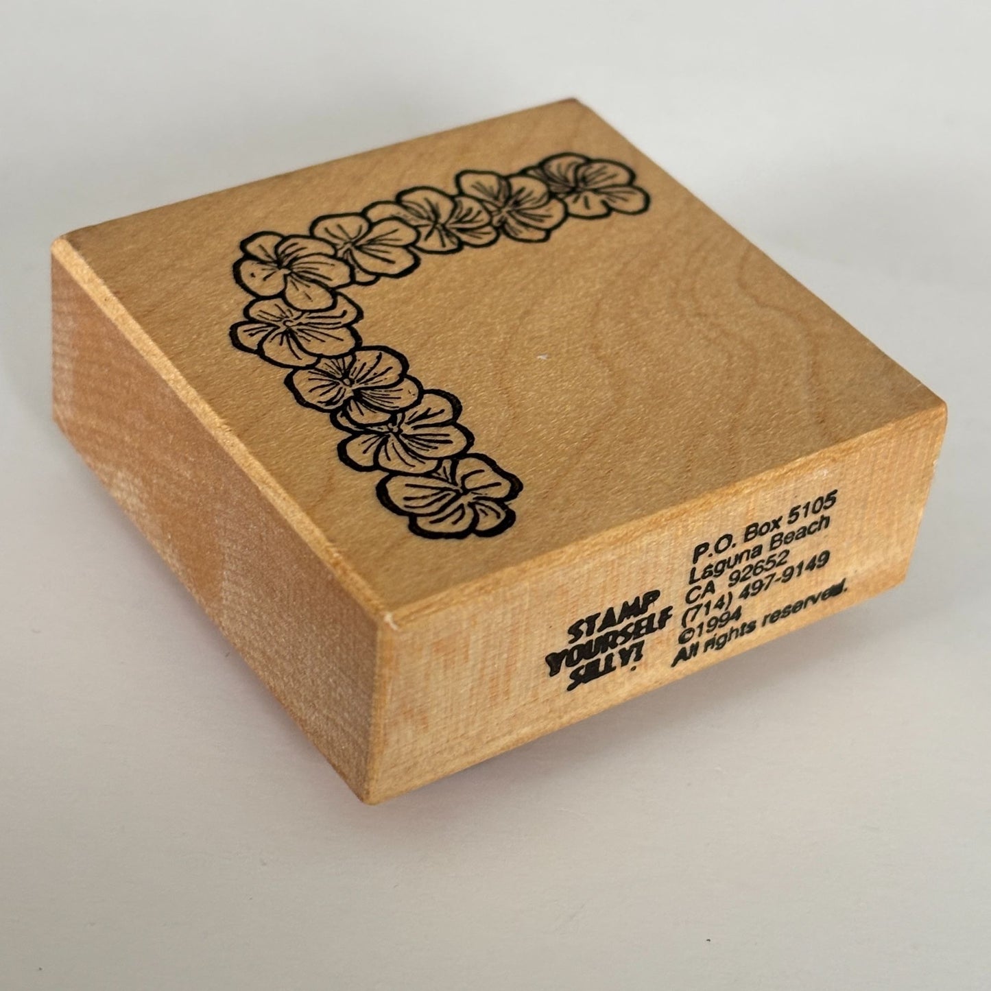 Stamp Yourself Silly Rubber Stamp Hawaiian Flowers Hibiscus Lei Corner Border Floral Cardmaking
