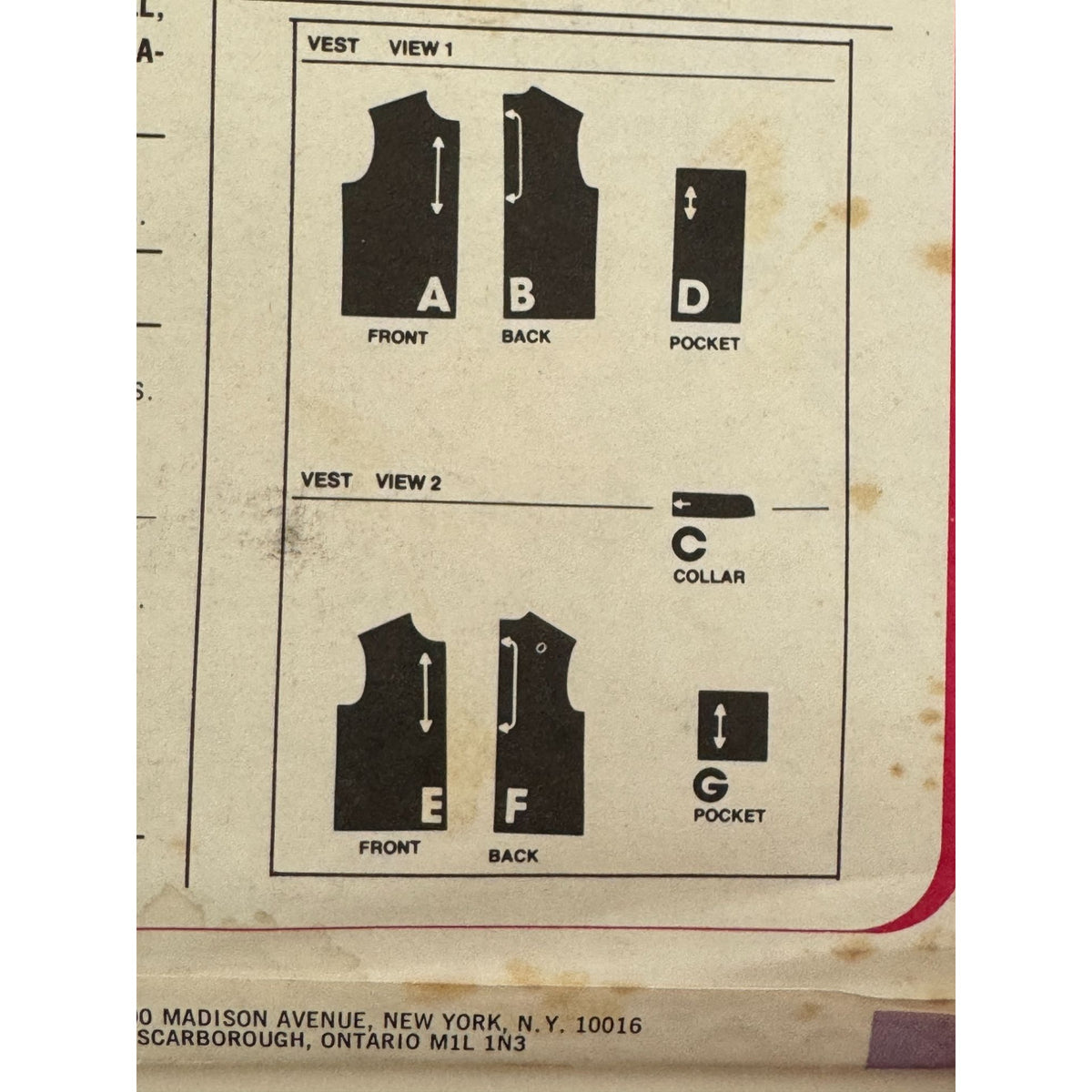 Simplicity Sewing Pattern 8123 Quilted Vests 1970s Outerwear Small Uncut Unisex