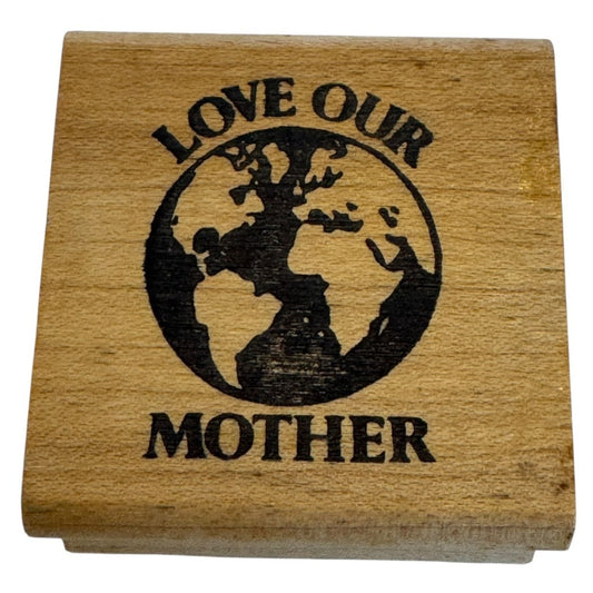 Good Stamps Rubber Stamp Love Our Mother Earth Day Globe Nature Planet Recycle