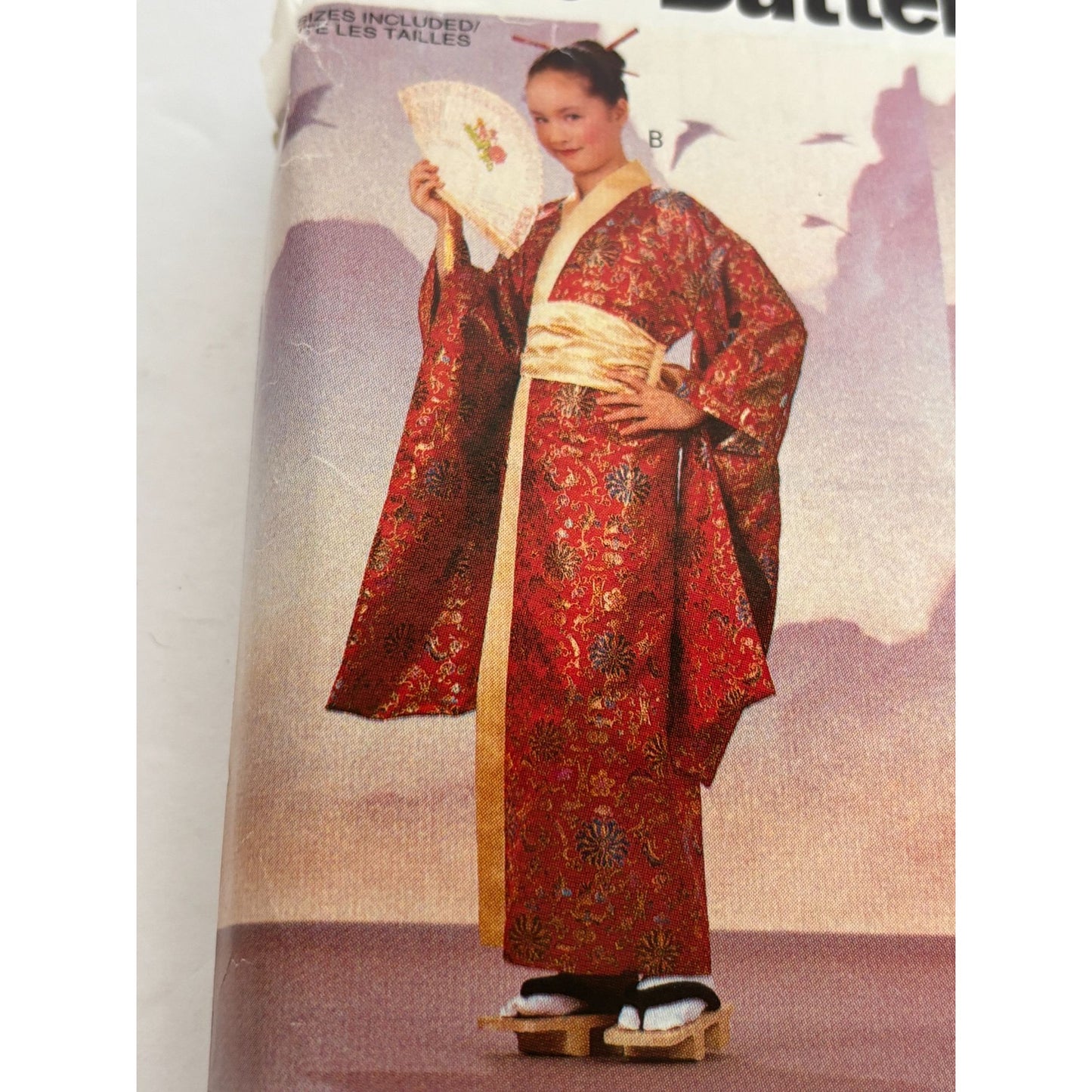 Butterick Sewing Pattern P450 Girls Asian Costume Kimono Traditional Dress Robe