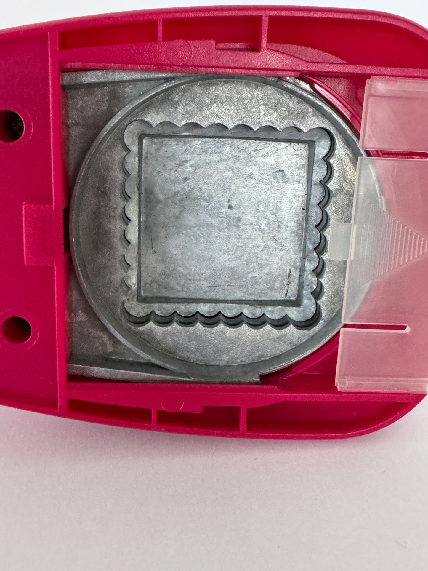 Marvy Uchida Craft Punch Pink Scalloped Square Scrapbooking Card Making 1.75 in