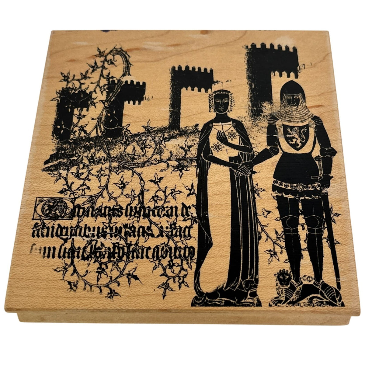 Club Scrap Rubber Stamp Medieval Knight Castle Gothic Art Large Background Wood History Cardmaking
