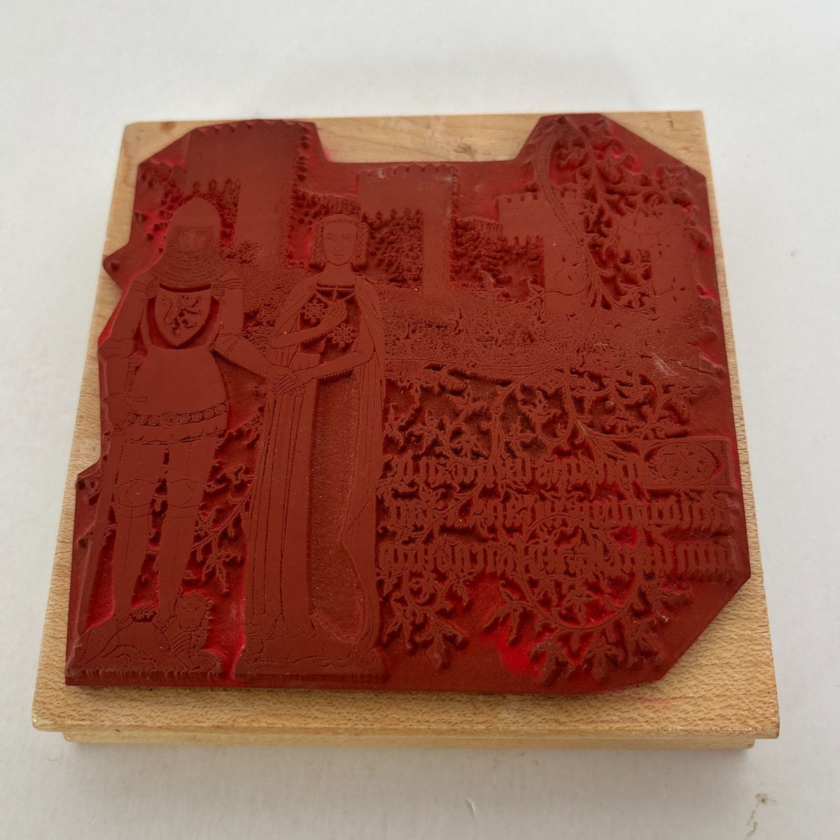 Club Scrap Rubber Stamp Medieval Knight Castle Gothic Art Large Background Wood History Cardmaking