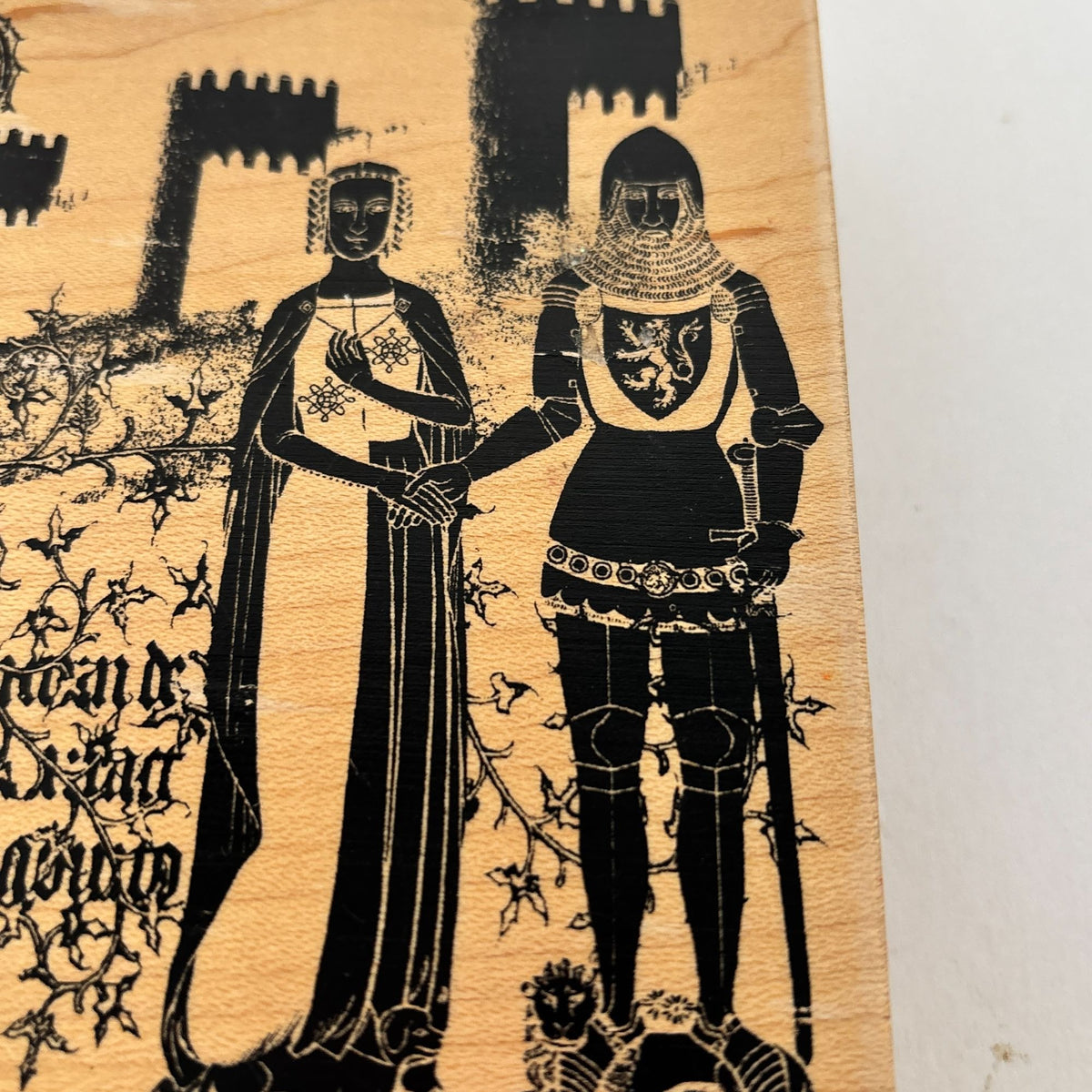 Club Scrap Rubber Stamp Medieval Knight Castle Gothic Art Large Background Wood History Cardmaking