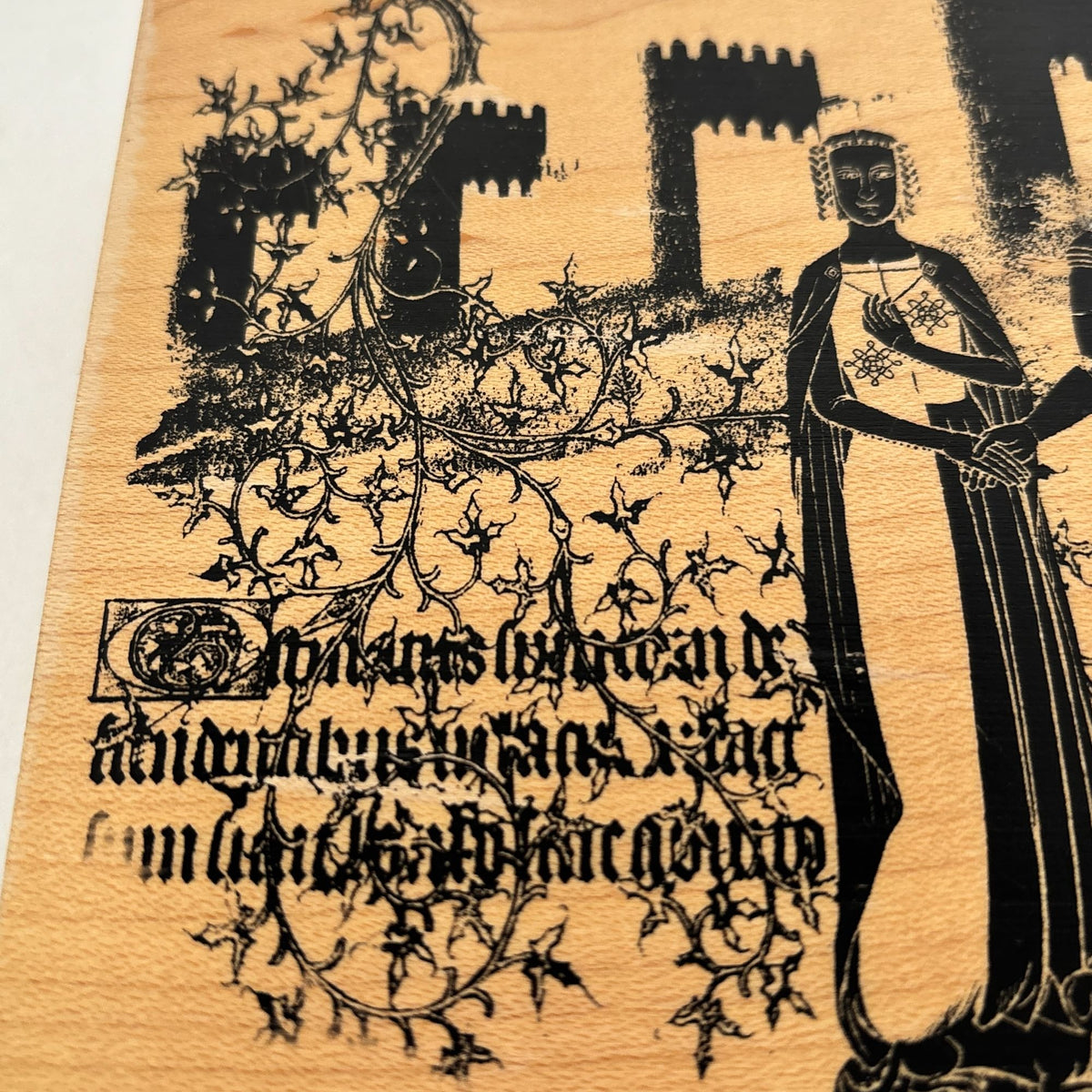 Club Scrap Rubber Stamp Medieval Knight Castle Gothic Art Large Background Wood History Cardmaking