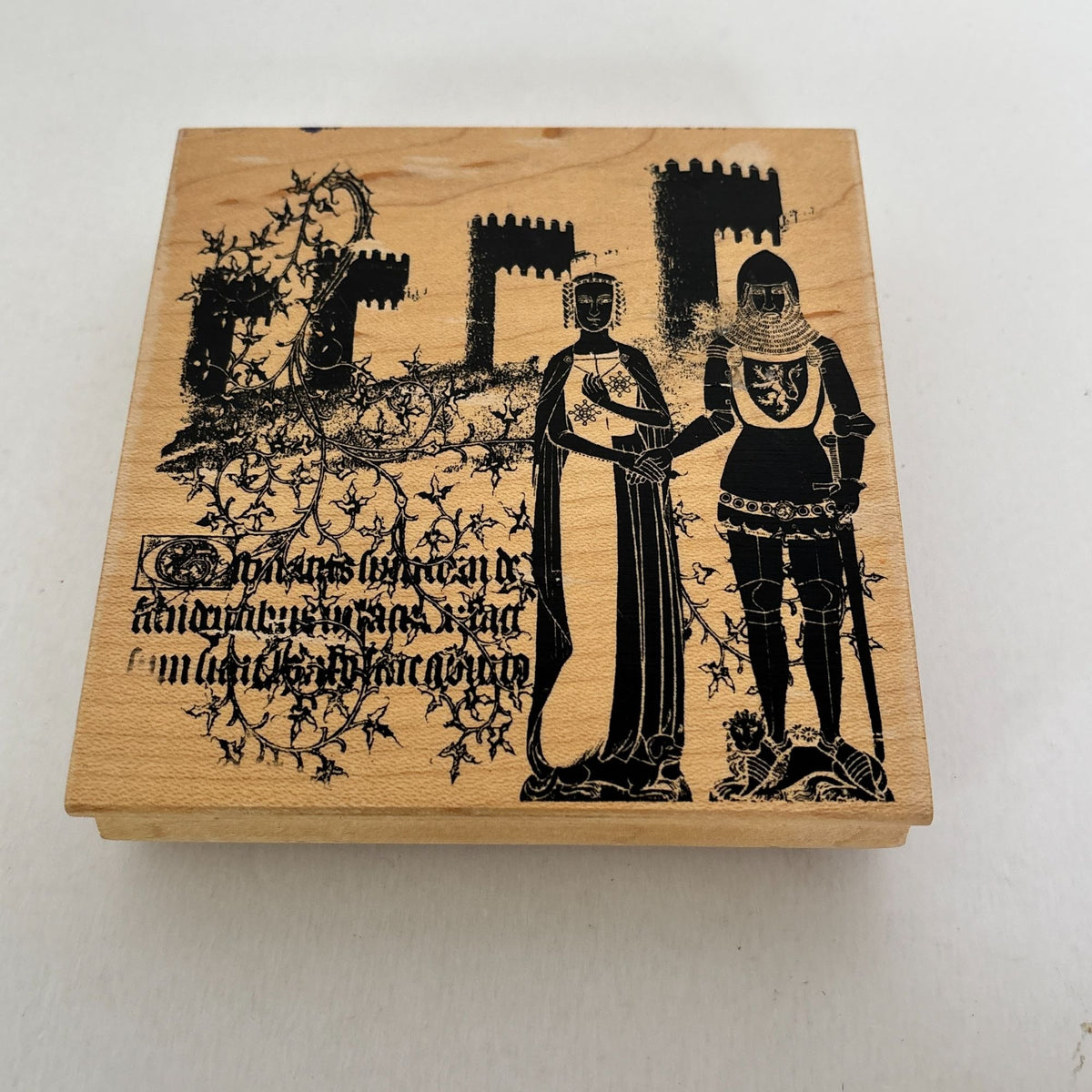 Club Scrap Rubber Stamp Medieval Knight Castle Gothic Art Large Background Wood History Cardmaking
