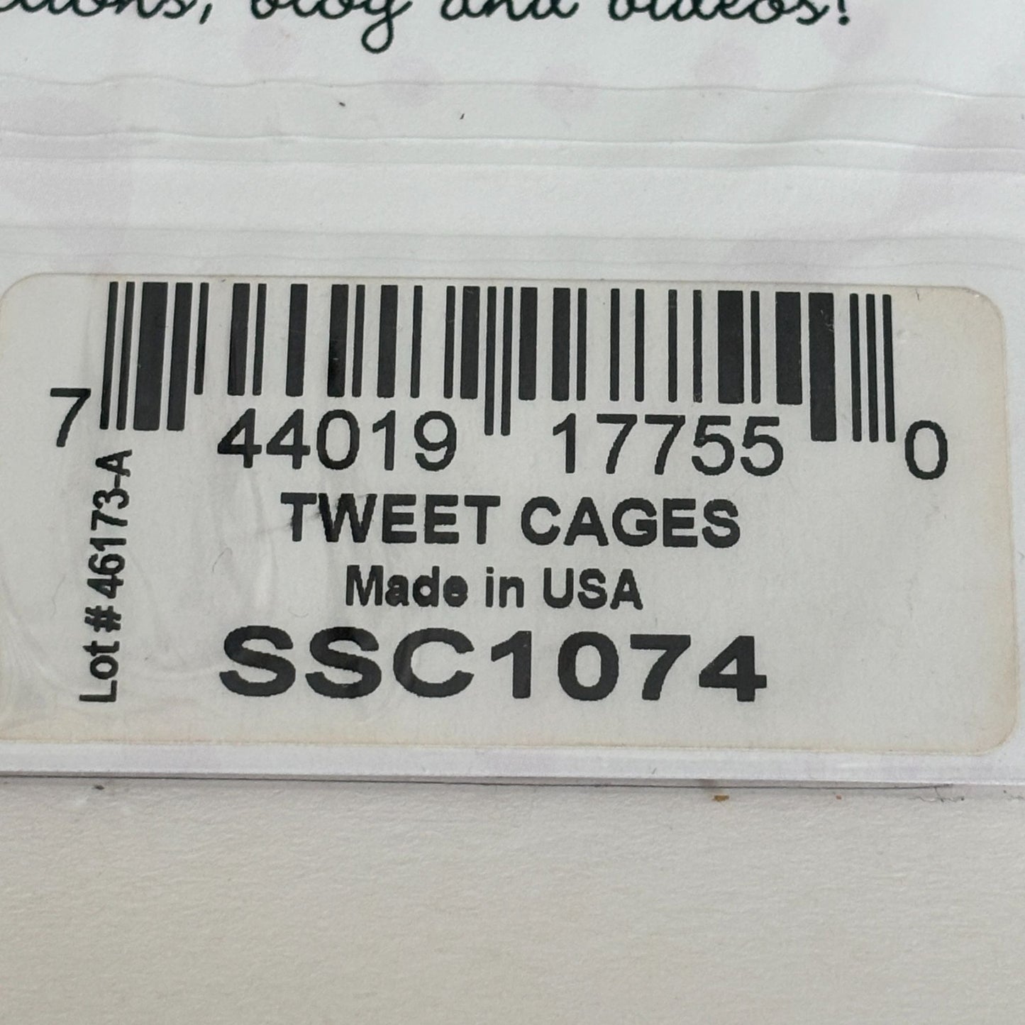 Stampendous Perfectly Clear Stamps Set Tweet Cages Bird Sweet Pun Cardmaking Scrapbooking Words