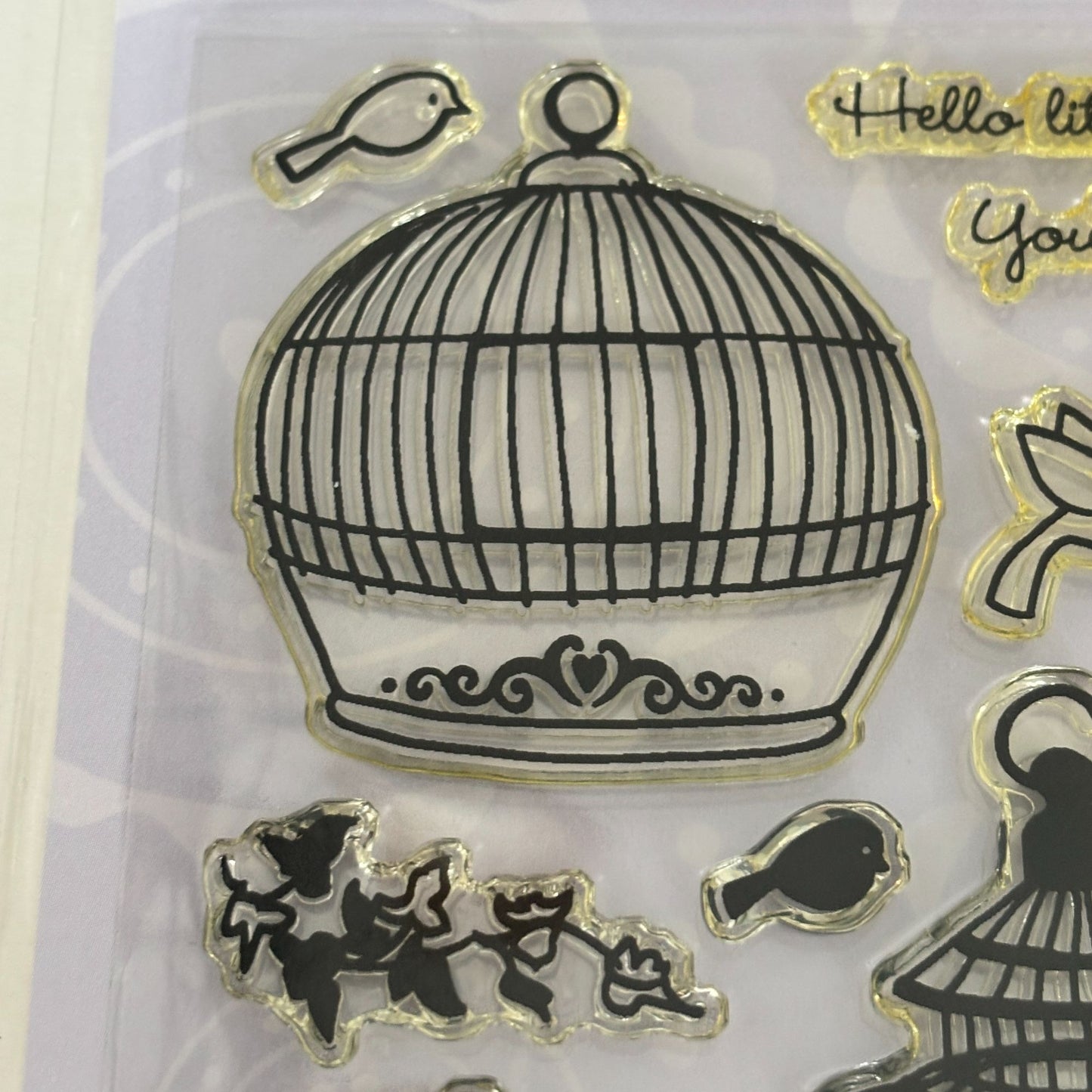 Stampendous Perfectly Clear Stamps Set Tweet Cages Bird Sweet Pun Cardmaking Scrapbooking Words