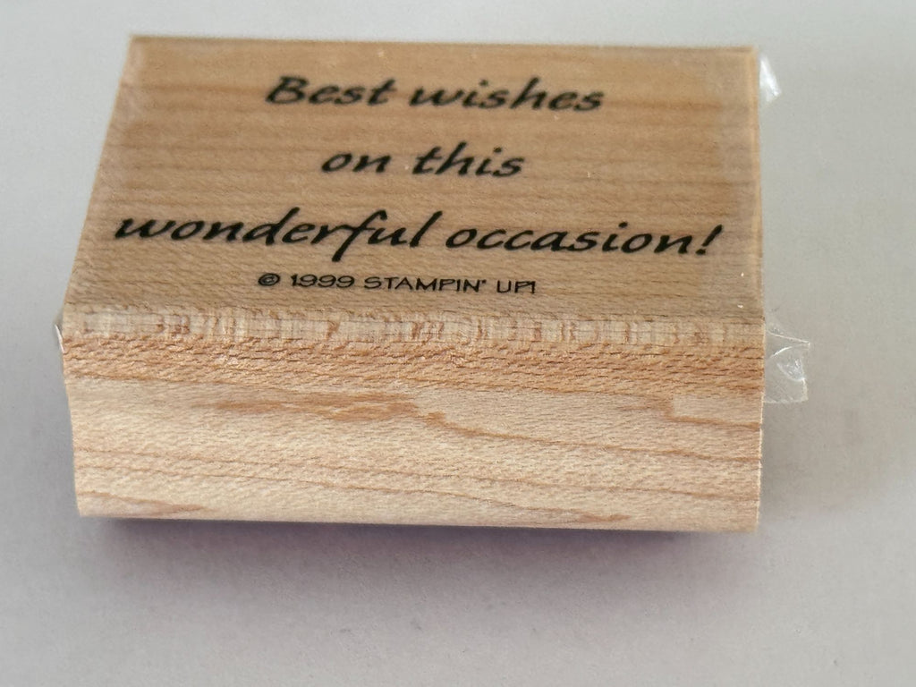 Stampin Up Rubber Stamp Best Wishes On This Wonderful Occasion Birthday Wedding
