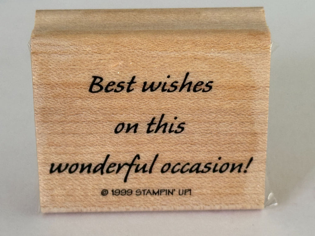 Stampin Up Rubber Stamp Best Wishes On This Wonderful Occasion Birthday Wedding