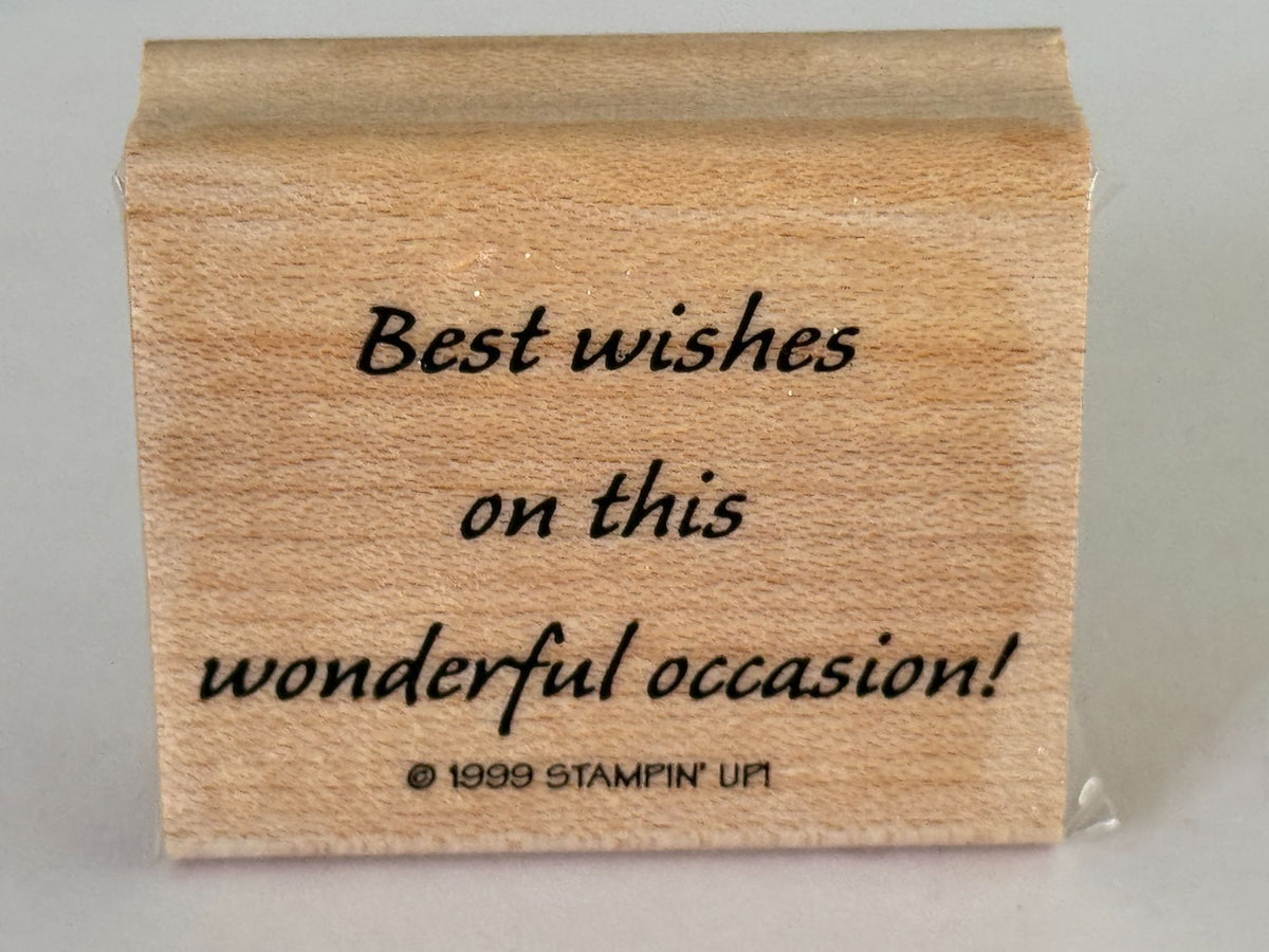 Stampin Up Rubber Stamp Best Wishes On This Wonderful Occasion Birthday Wedding