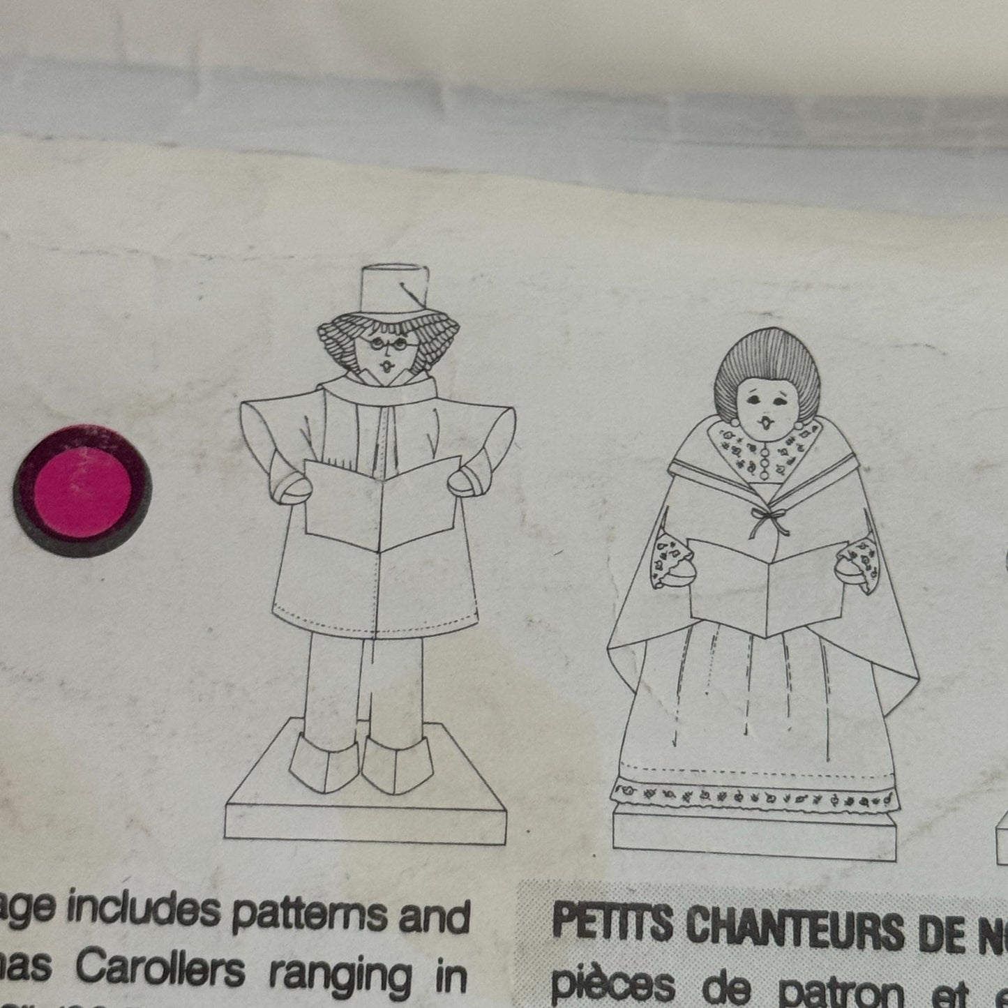 Vogue Sewing Pattern 7878 Christmas Carolers Doll Home Decor By Linda Carr Uncut