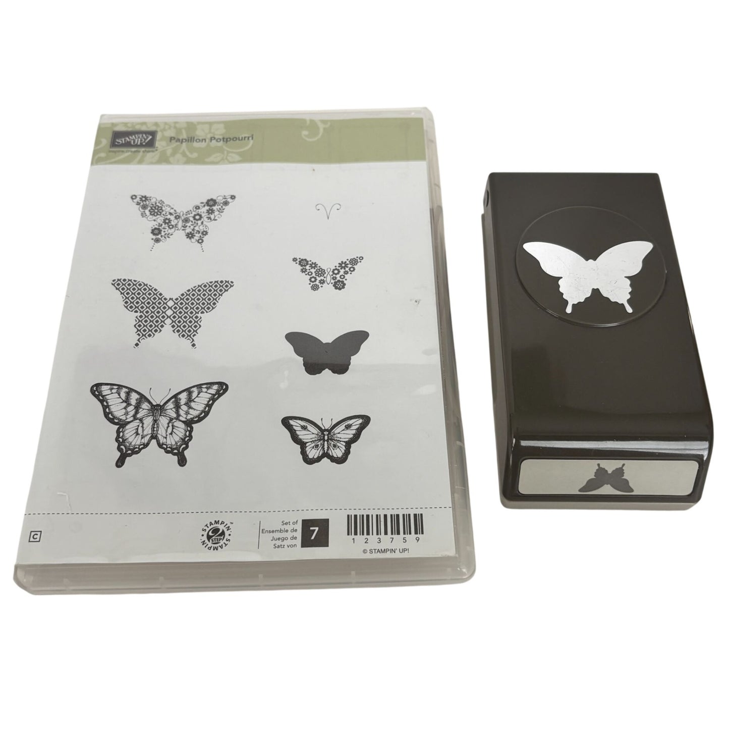 Stampin Up Papillon Potpourri Butterfly Stamp Set with Paper Punch Crafting Tool Matching Coordinating