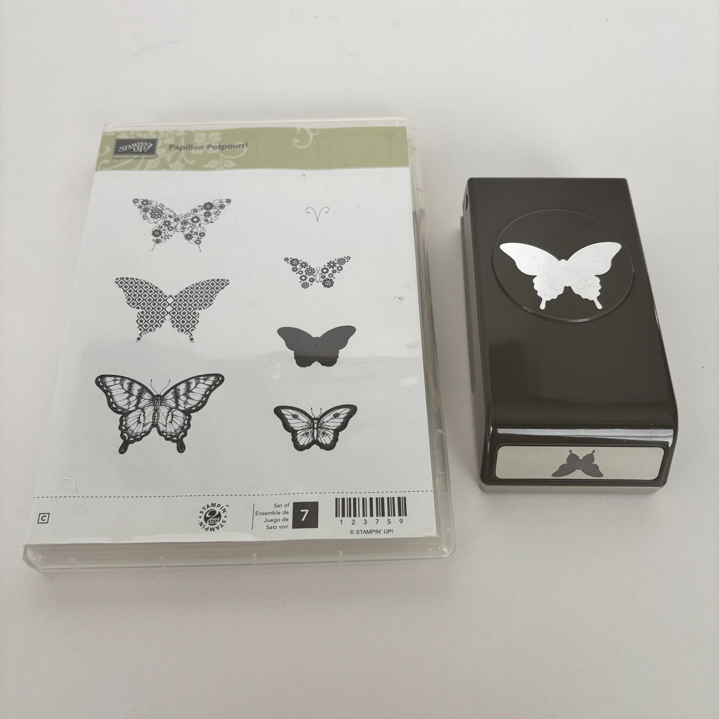 Stampin Up Papillon Potpourri Butterfly Stamp Set with Paper Punch Crafting Tool Matching Coordinating