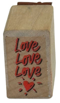 Love Rubber Stamp Heart Card Making Sentiment Message Words Wood Mounted Craft