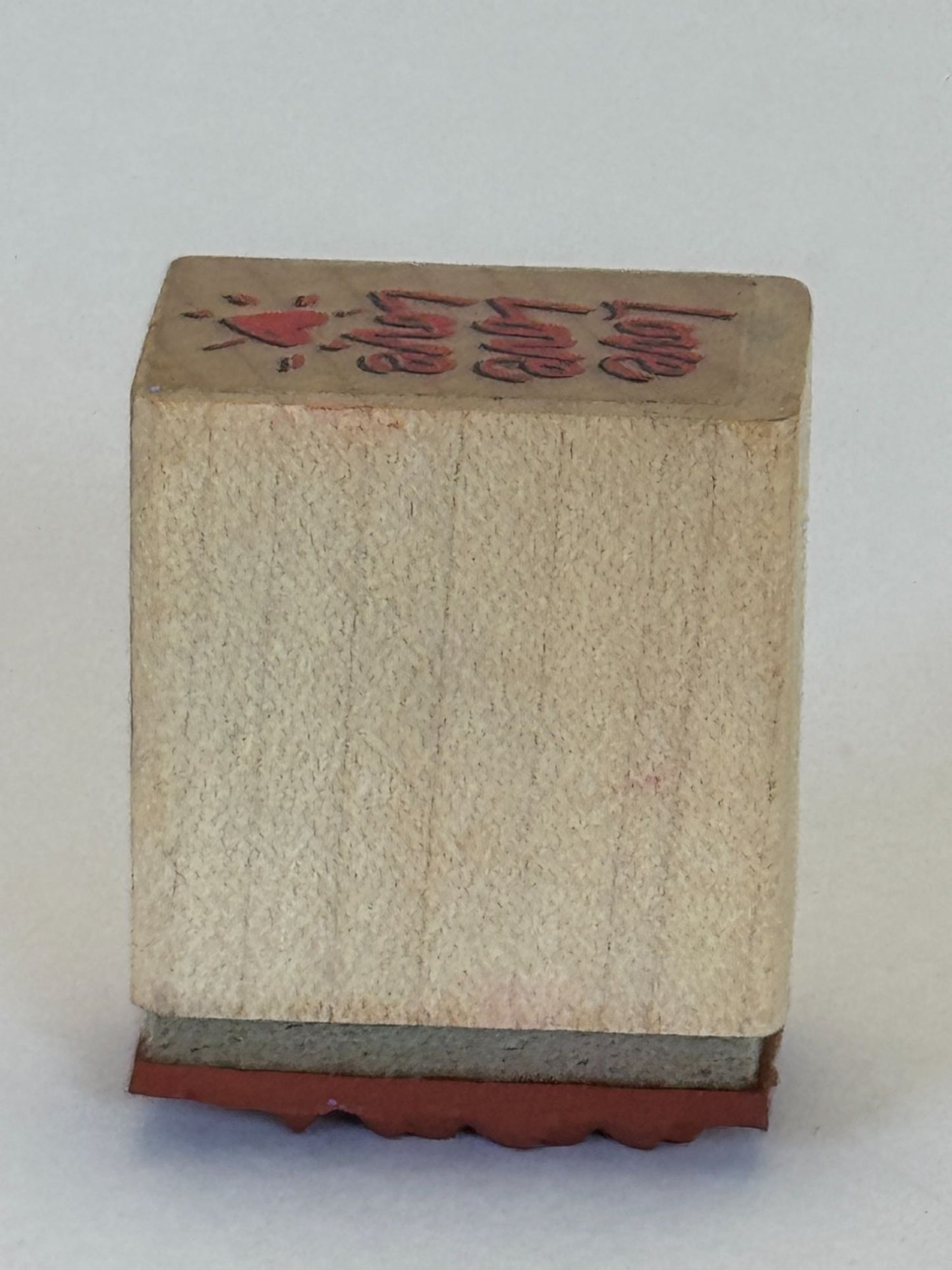 Love Rubber Stamp Heart Card Making Sentiment Message Words Wood Mounted Craft