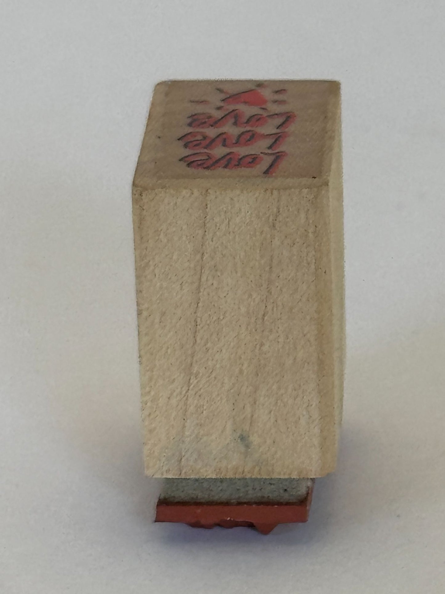 Love Rubber Stamp Heart Card Making Sentiment Message Words Wood Mounted Craft