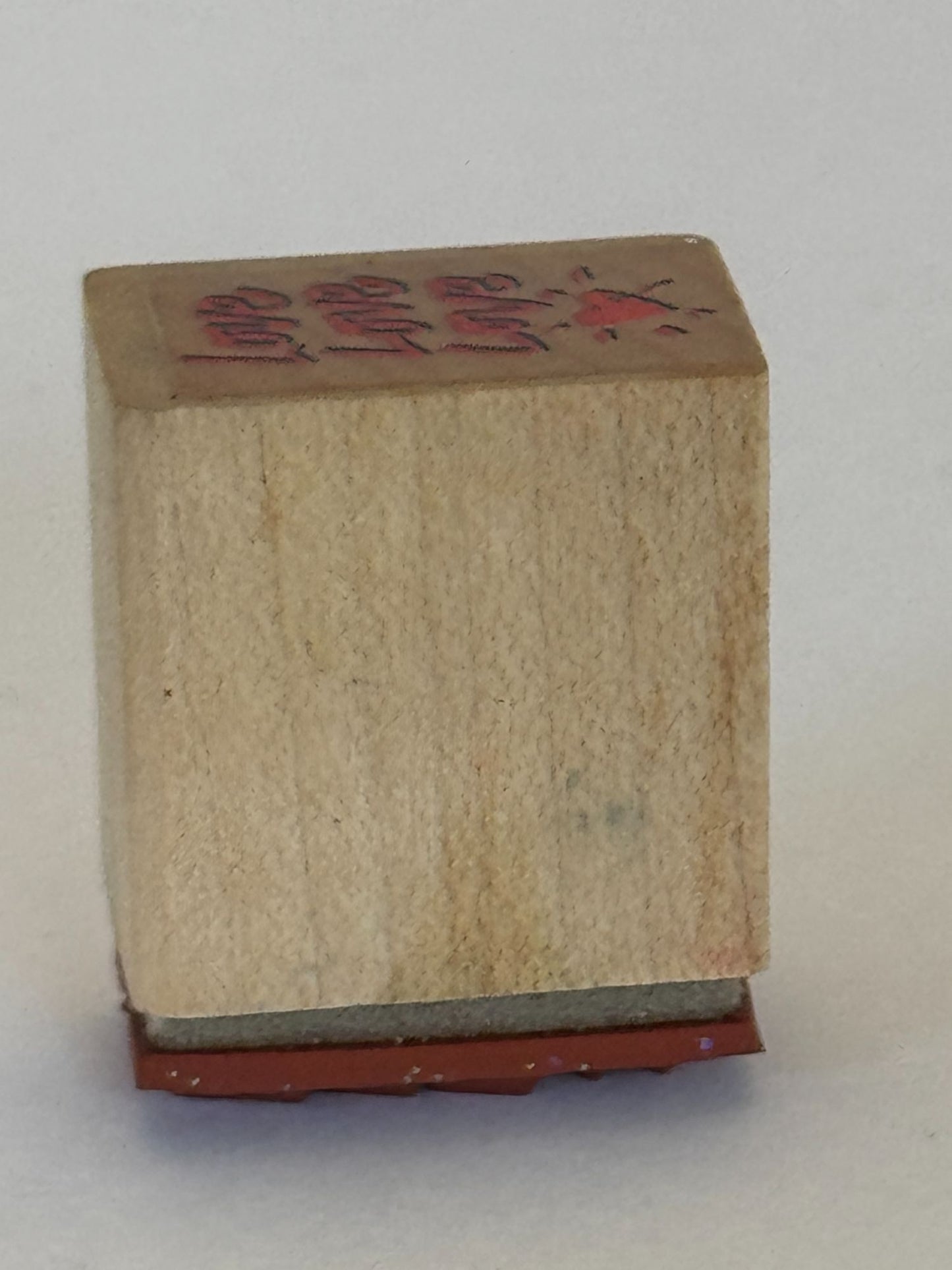 Love Rubber Stamp Heart Card Making Sentiment Message Words Wood Mounted Craft