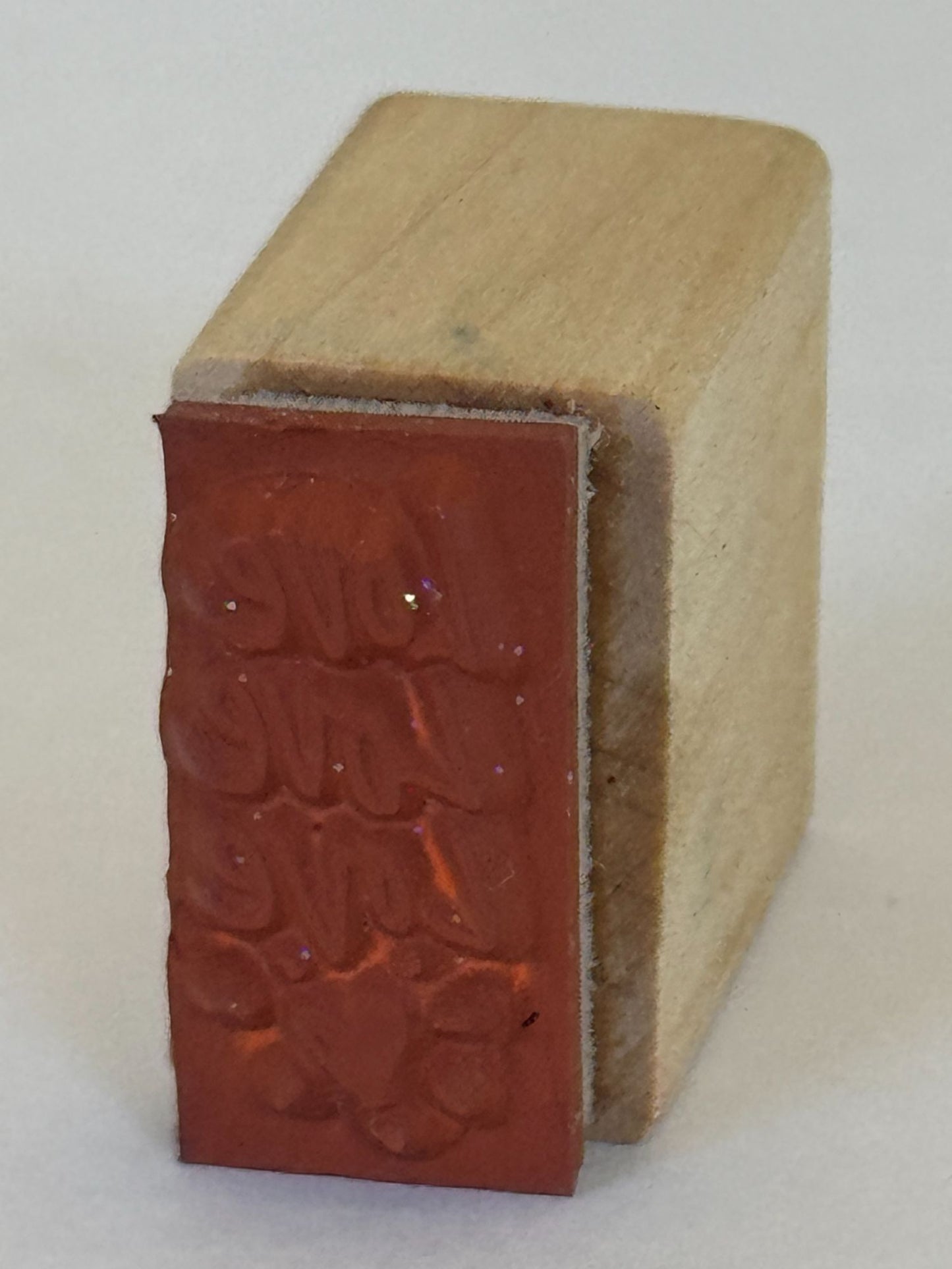 Love Rubber Stamp Heart Card Making Sentiment Message Words Wood Mounted Craft