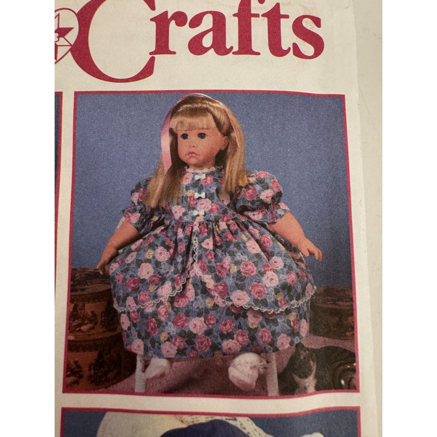 Simplicity Crafts Sewing Pattern 9286 Doll Clothes Dress Bonnet Clothing Uncut