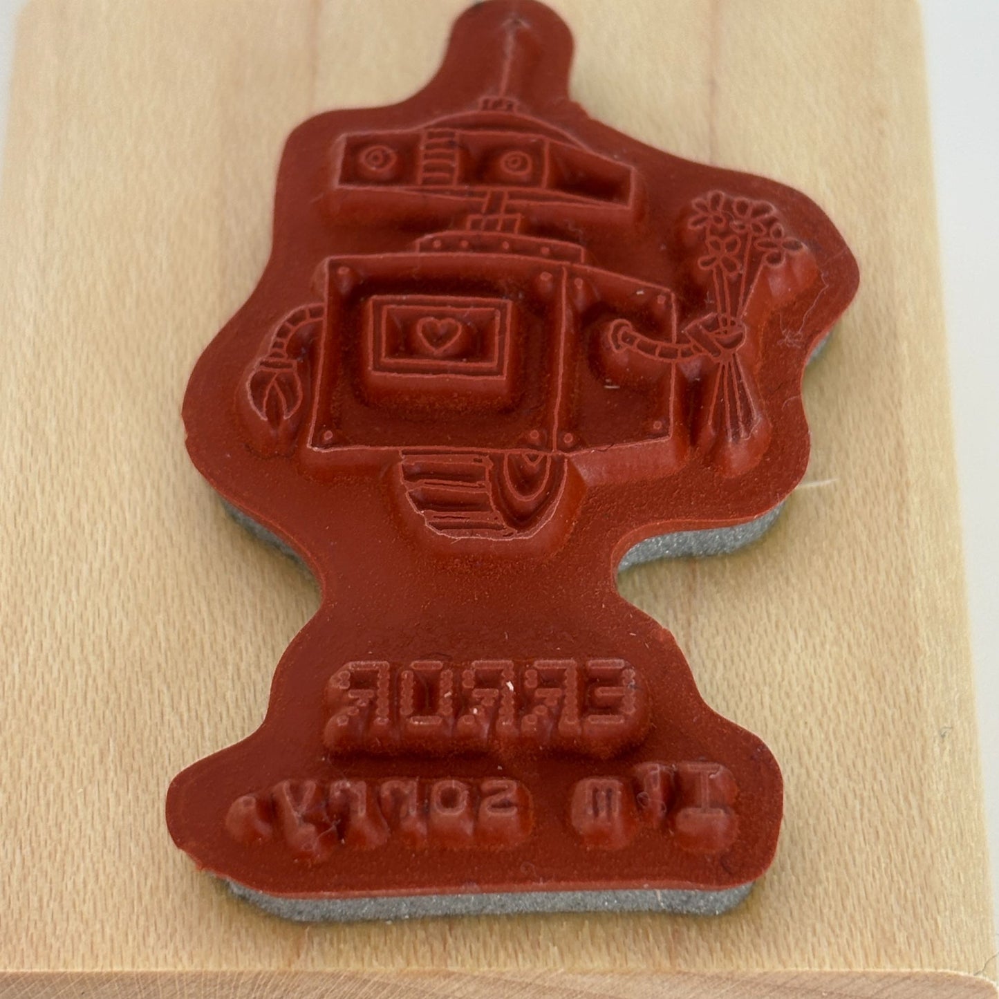 Stampin Up Rubber Stamp Robot Error I am Sorry Apology Card Making Sentiment