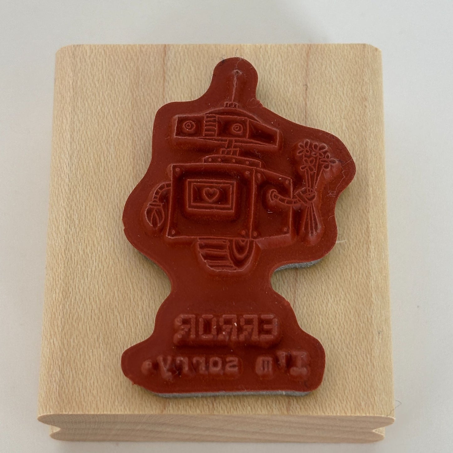 Stampin Up Rubber Stamp Robot Error I am Sorry Apology Card Making Sentiment
