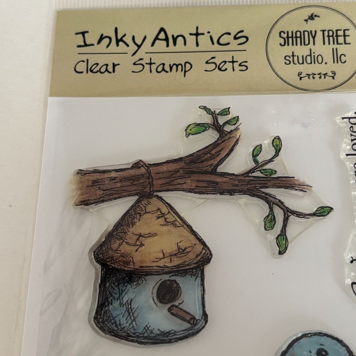 Inky Antics Clear Stamp Set Birdhouse and Bluebird Friendship Literary Quotes Words Cardmaking Nature