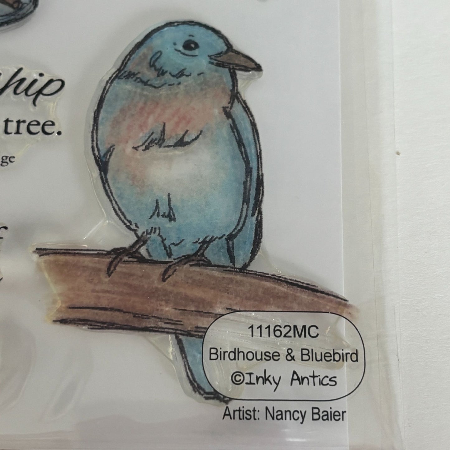 Inky Antics Clear Stamp Set Birdhouse and Bluebird Friendship Literary Quotes Words Cardmaking Nature