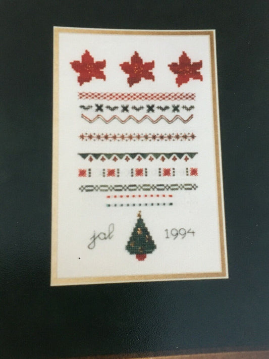 My Hearts Garden Needlework Pattern Christmas Poinsettias Flowers Minimalist Motif Primitive Holiday Sampler