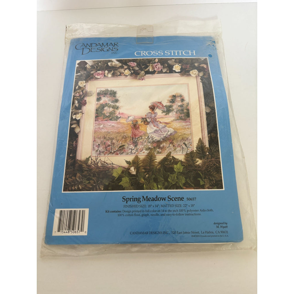 Candamar Designs Cross Stitch Kit Spring Meadow Scene Mother Daughter Spring