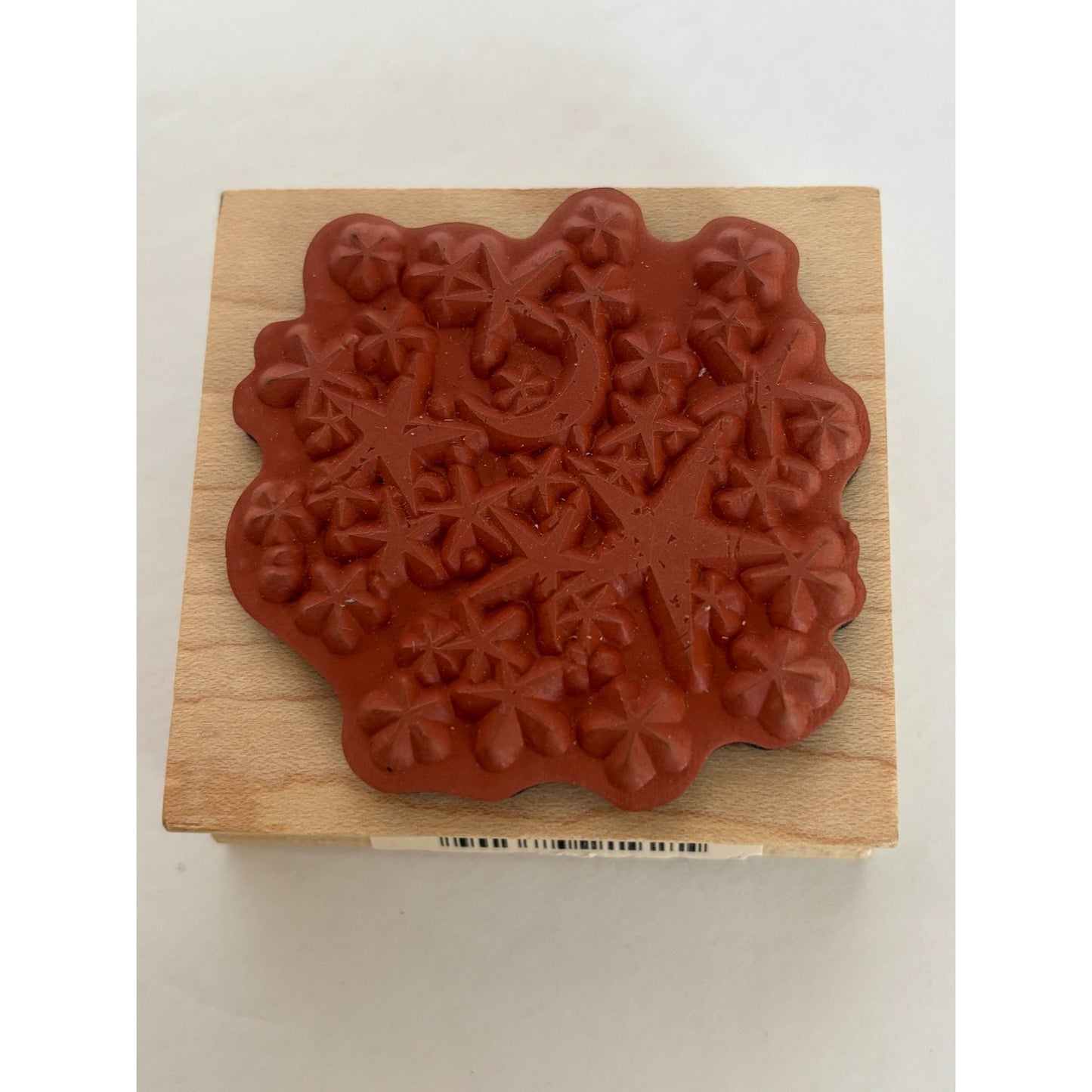 Inkadinkado Wood Rubber Stamp Starry Night Sky Moon Whimsical Celestial Stars