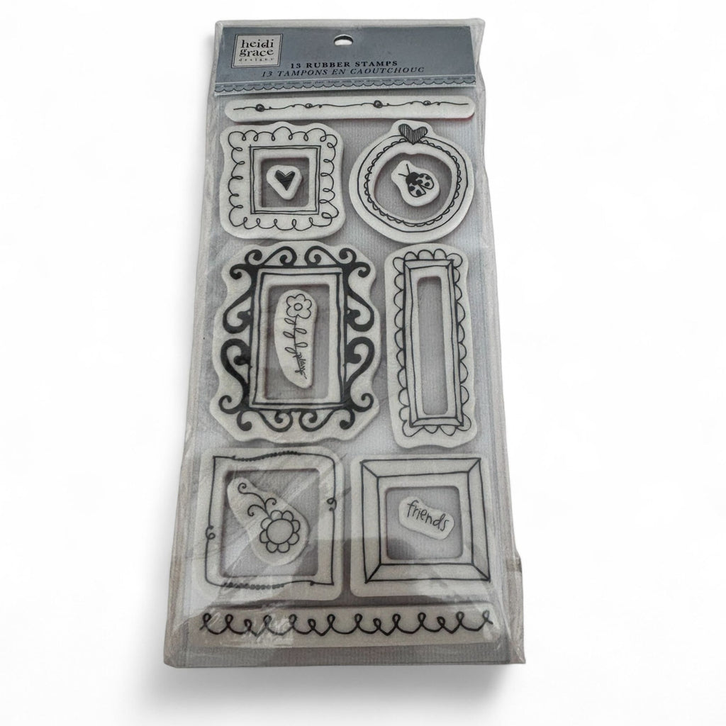 Heidi Grace Rubber Stamps Frames Set Cardmaking Craft Scrapbooking Photo Frame Borders Flower Friends