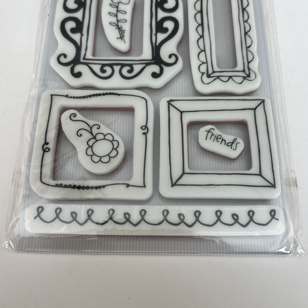 Heidi Grace Rubber Stamps Frames Set Cardmaking Craft Scrapbooking Photo Frame Borders Flower Friends