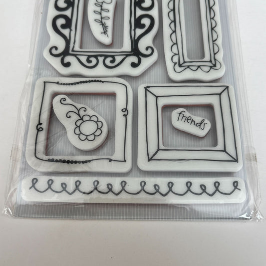 Heidi Grace Rubber Stamps Frames Set Cardmaking Craft Scrapbooking Photo Frame Borders Flower Friends