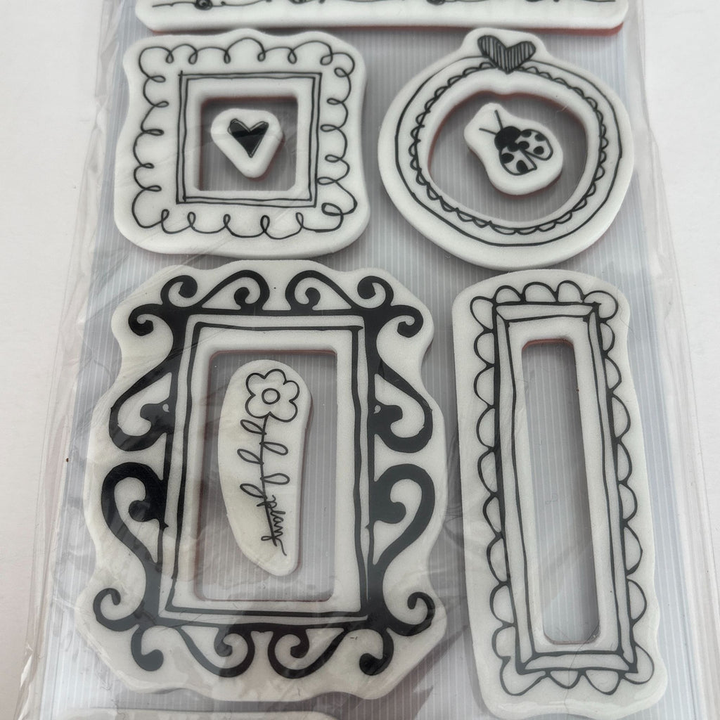 Heidi Grace Rubber Stamps Frames Set Cardmaking Craft Scrapbooking Photo Frame Borders Flower Friends