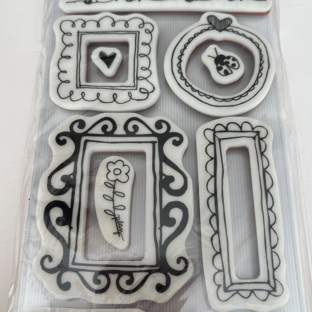 Heidi Grace Rubber Stamps Frames Set Cardmaking Craft Scrapbooking Photo Frame Borders Flower Friends