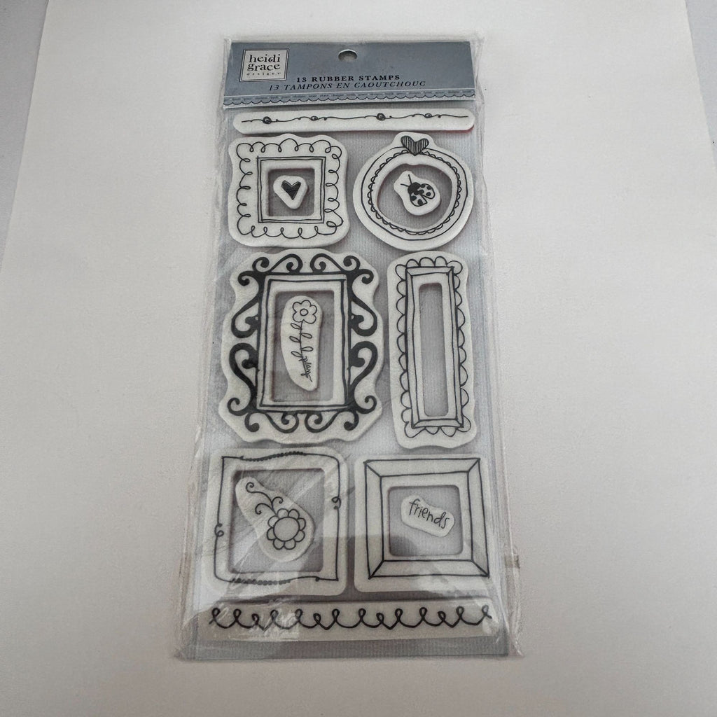 Heidi Grace Rubber Stamps Frames Set Cardmaking Craft Scrapbooking Photo Frame Borders Flower Friends