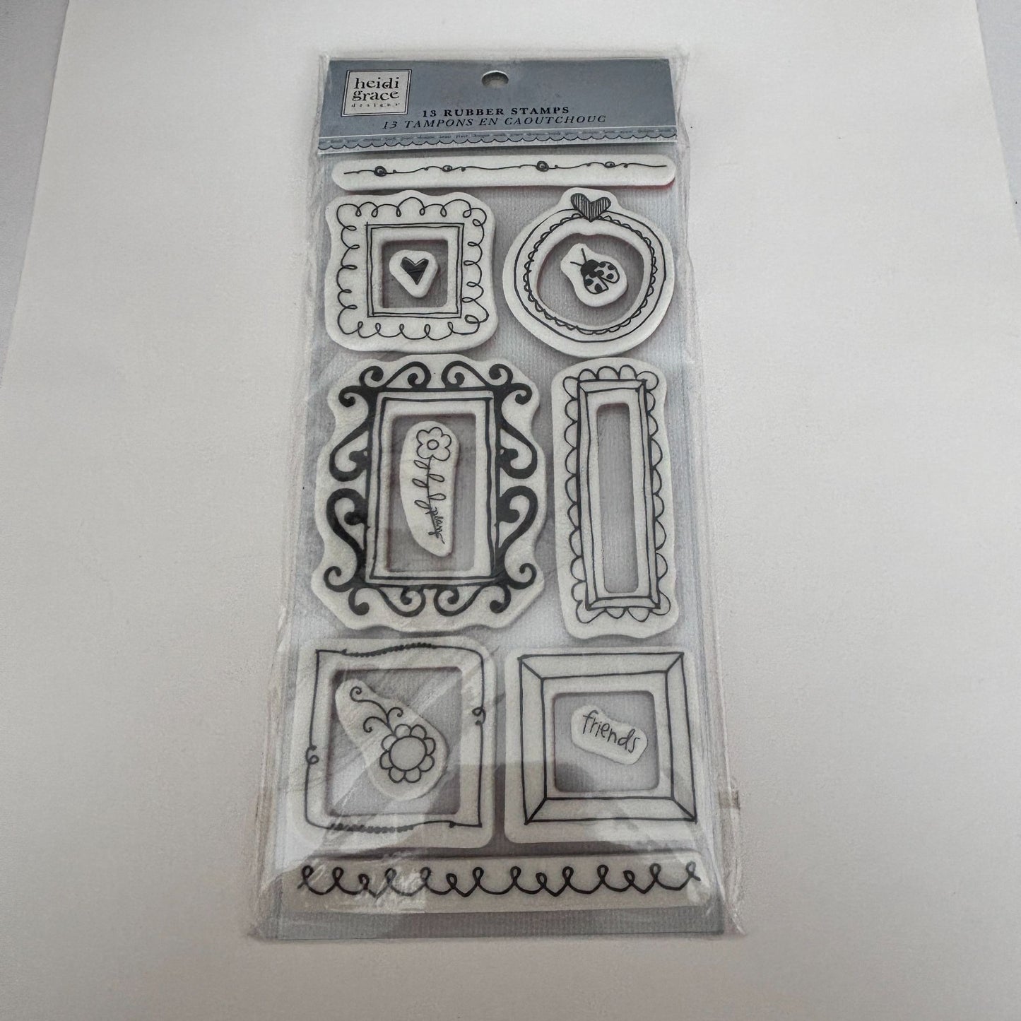 Heidi Grace Rubber Stamps Frames Set Cardmaking Craft Scrapbooking Photo Frame Borders Flower Friends