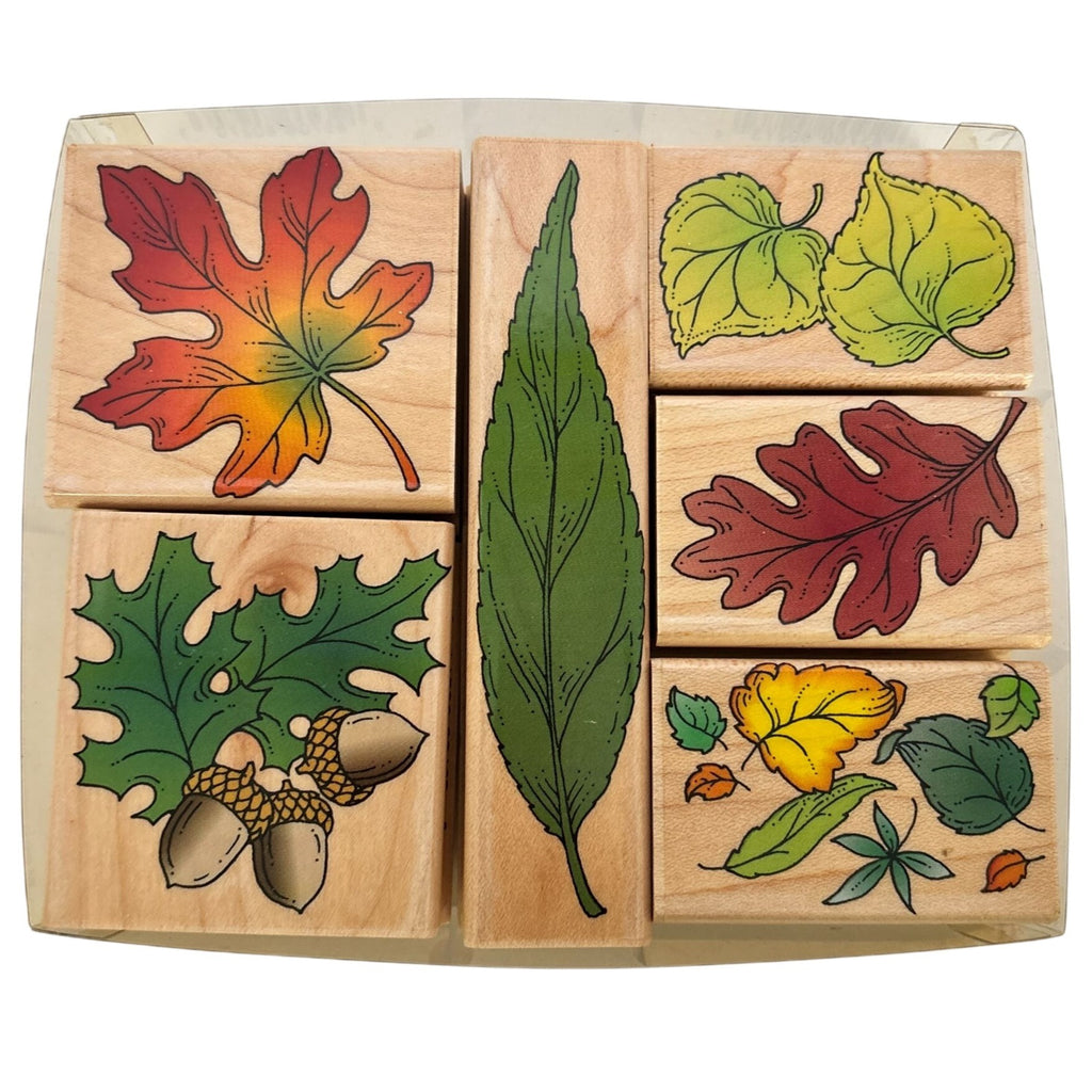 Hero Arts Rubber Stamp Set Vibrant Leaves Fall Foliage Acorns Oak Card Making Thanksgiving Maple