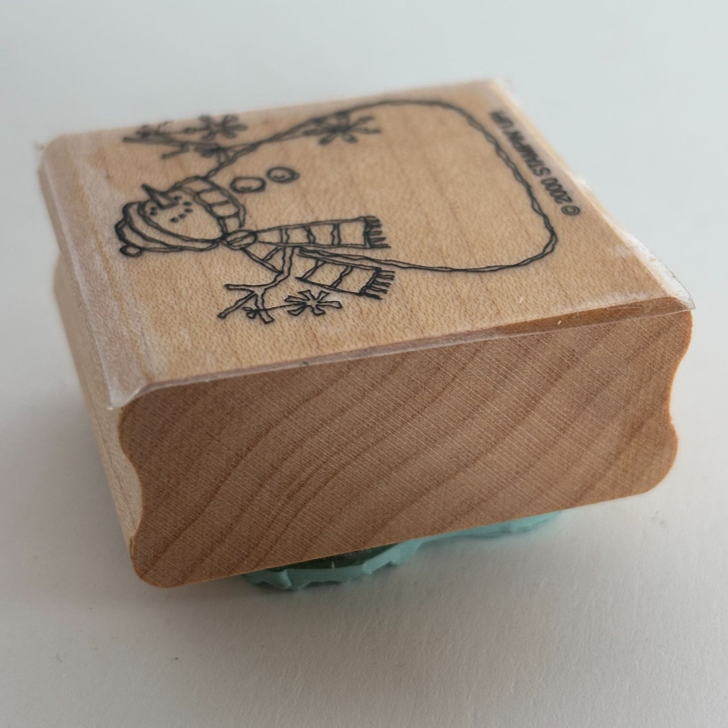 Stampin Up Rubber Stamp Snowman Holding Snowflake Ornaments Whimsical Winter Art
