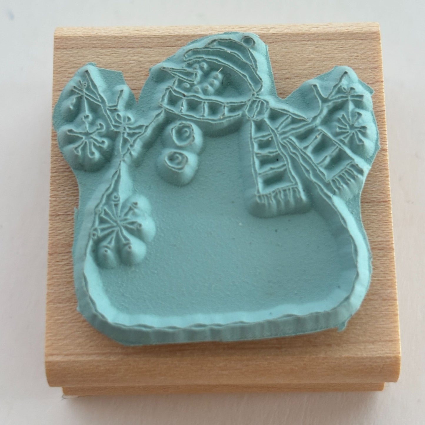 Stampin Up Rubber Stamp Snowman Holding Snowflake Ornaments Whimsical Winter Art