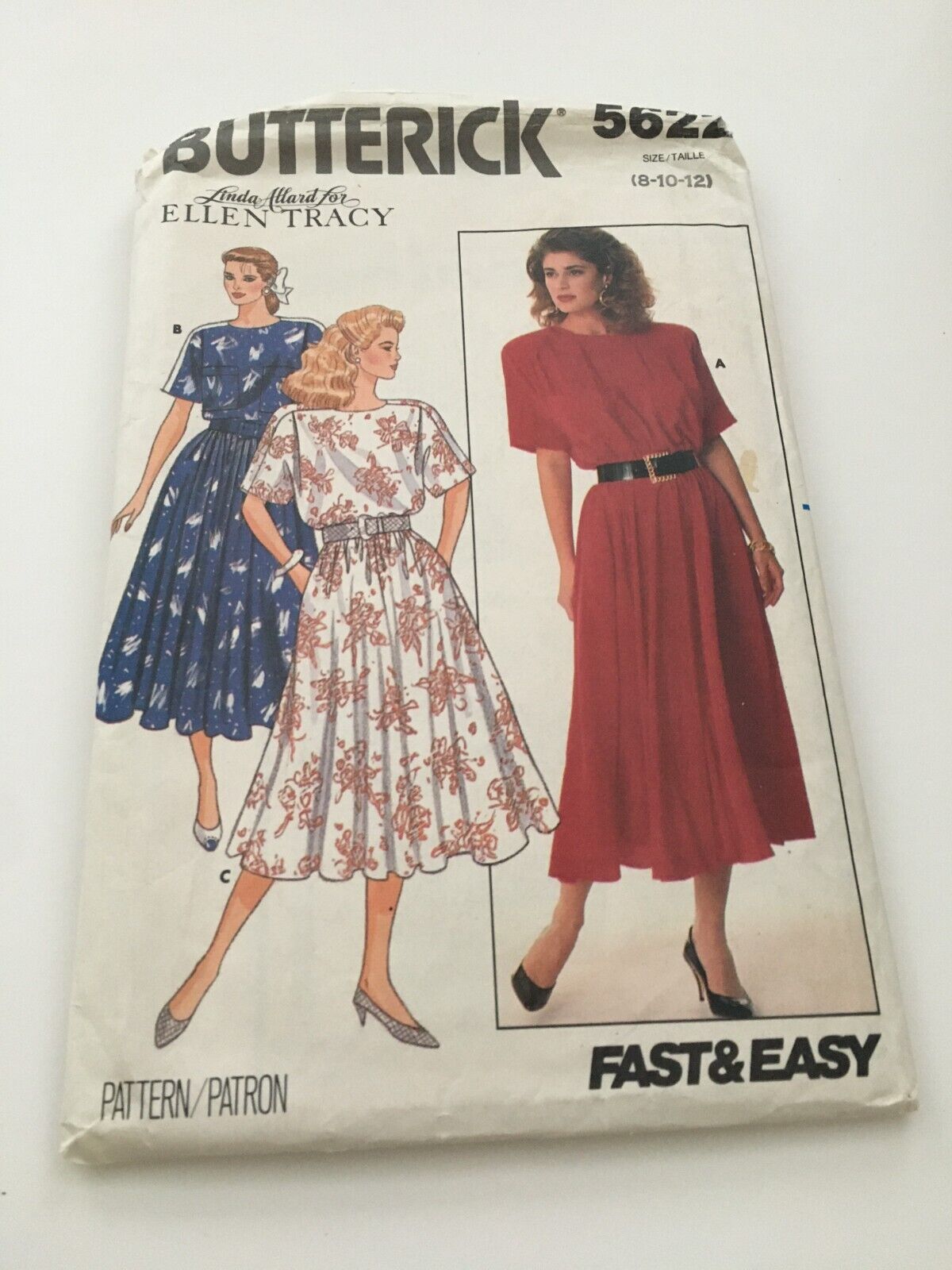 Butterick Sewing Pattern 5622 Dress Pockets Linda Allard for Ellen Tracy 8 10 12