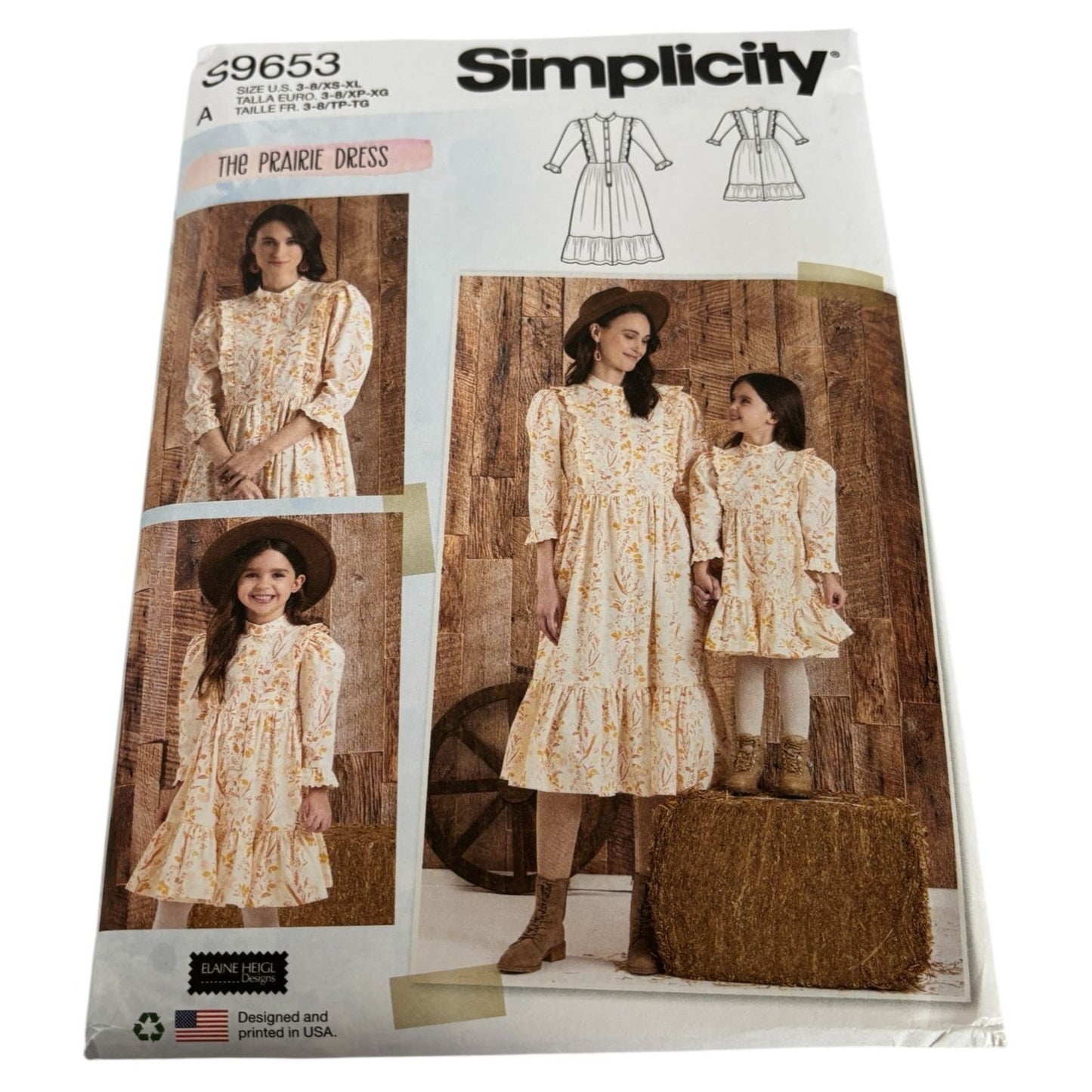 Simplicity Sewing Pattern S9653 The Prairie Dress Mother Daughter Girls Misses
