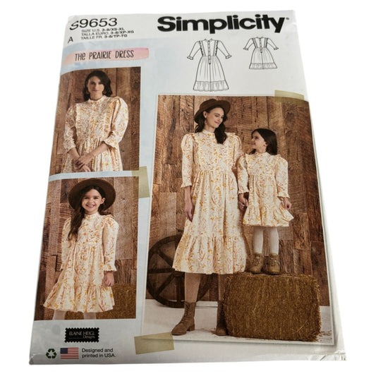 Simplicity Sewing Pattern S9653 The Prairie Dress Mother Daughter Girls Misses