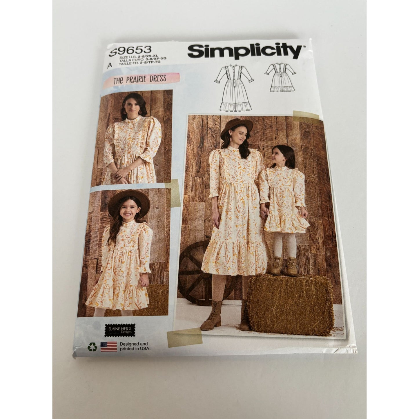 Simplicity Sewing Pattern S9653 The Prairie Dress Mother Daughter Girls Misses