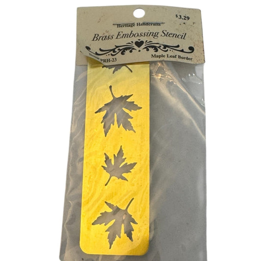 Heritage Handicrafts Maple Leaf Border Brass Embossing Stencil Crafts PRH-23