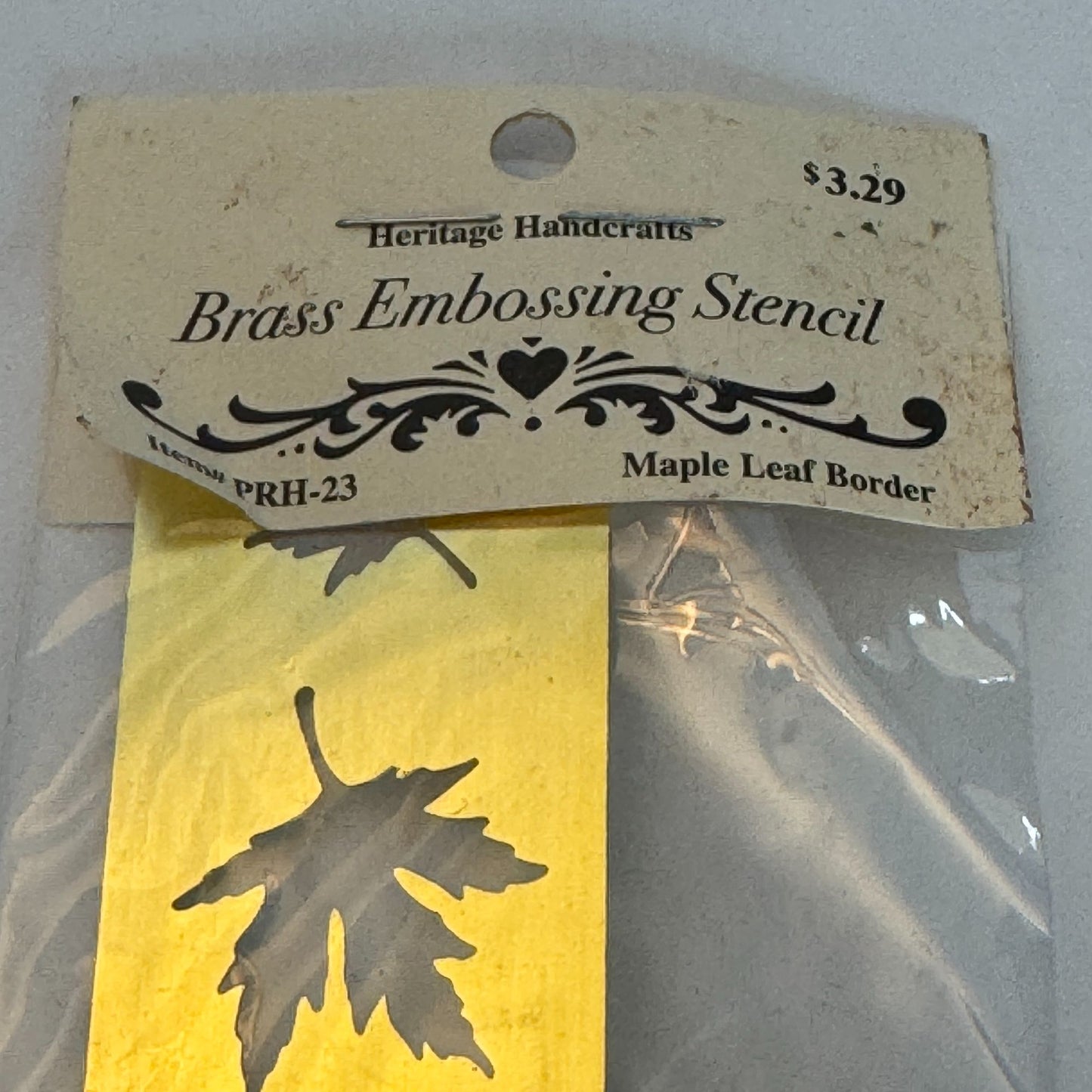 Heritage Handicrafts Maple Leaf Border Brass Embossing Stencil Crafts PRH-23