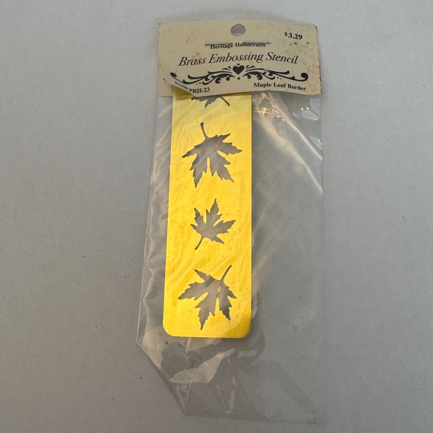 Heritage Handicrafts Maple Leaf Border Brass Embossing Stencil Crafts PRH-23