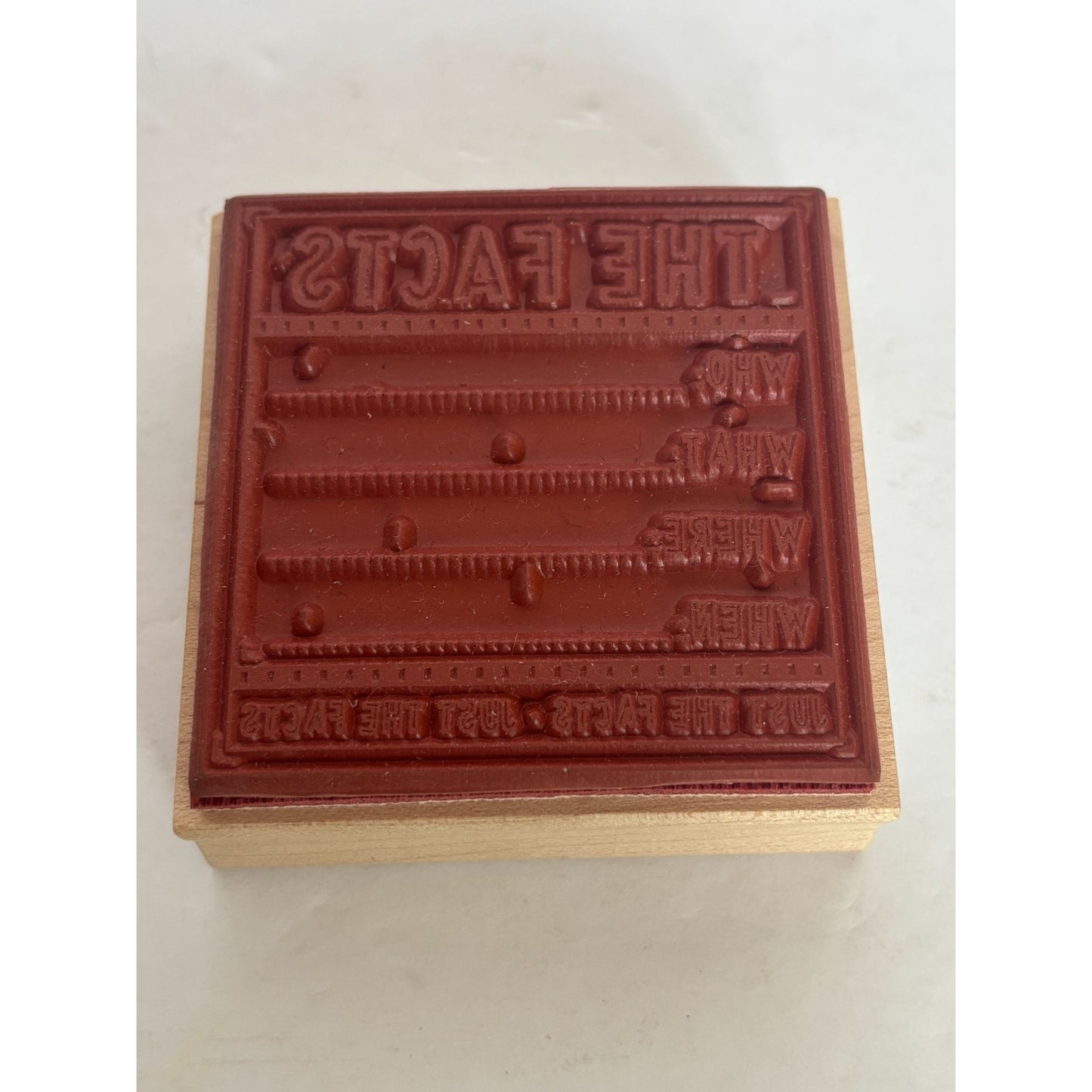 Catslife Press Rubber Stamp Party Invitation Just The Facts Who What Where When